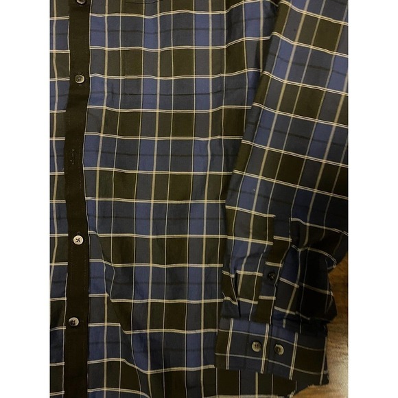 Express Fitted Men’s Long Sleeve Button Down Blue Plaid Shirt Size XL - Picture 2 of 4